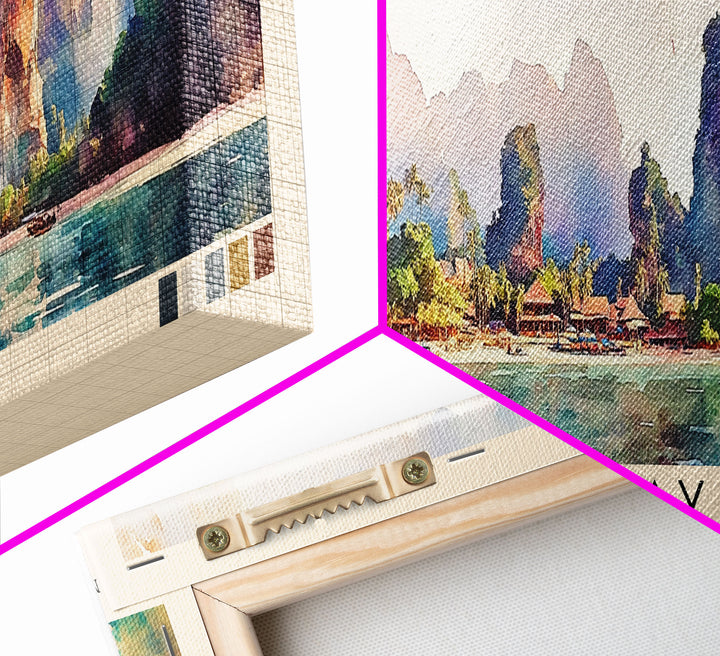 Railay, Thailand Watercolor Print, Vacation Gift, Thailand Wall Art, Vacation Wall Art, Vacatation Memories, Beach Decor, Beach Or Lakehouse Art