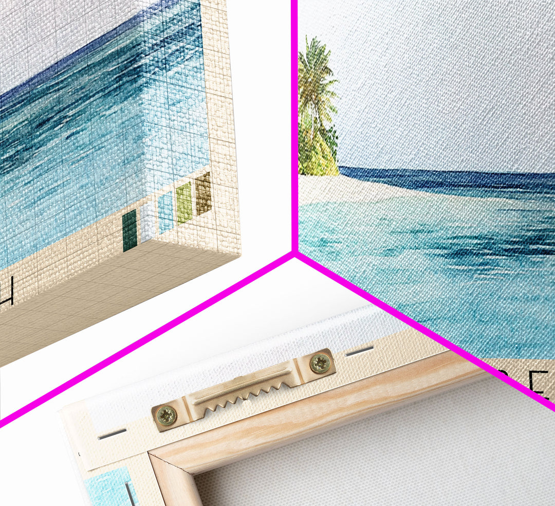 Reñaca beach, Chile Watercolor Print, Vacation Gift, Chile Wall Art, Vacation Wall Art, Vacatation Memories, Beach Decor, Beach Or Lakehouse Art