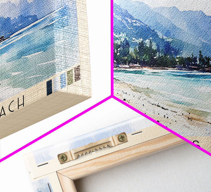 Seychelles Beach, Greece Watercolor Print, Vacation Gift, Greece Wall Art, Beach Painting, Beach Decor, Beach Or Lakehouse Art