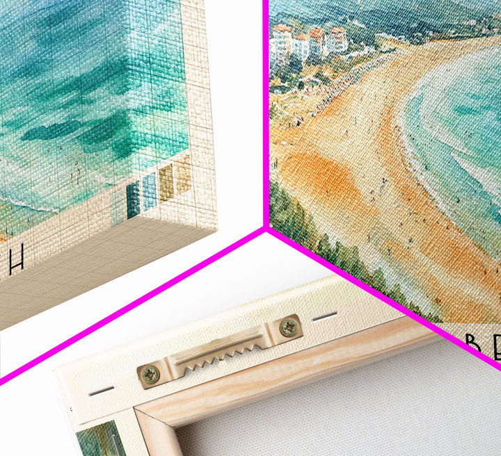 Silistar Beach, Bulgaria Watercolor Beach Print, Vacation Gift, Bulgaria Wall Art, Framed Canvas Print, Framed Beach Painting