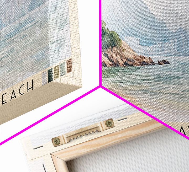 Silvermine Bay Beach, Hong Kong Watercolor Print, Vacation Gift, Hong Kong Wall Art, Beach Painting, Beach Decor, Beach Or Lakehouse Art