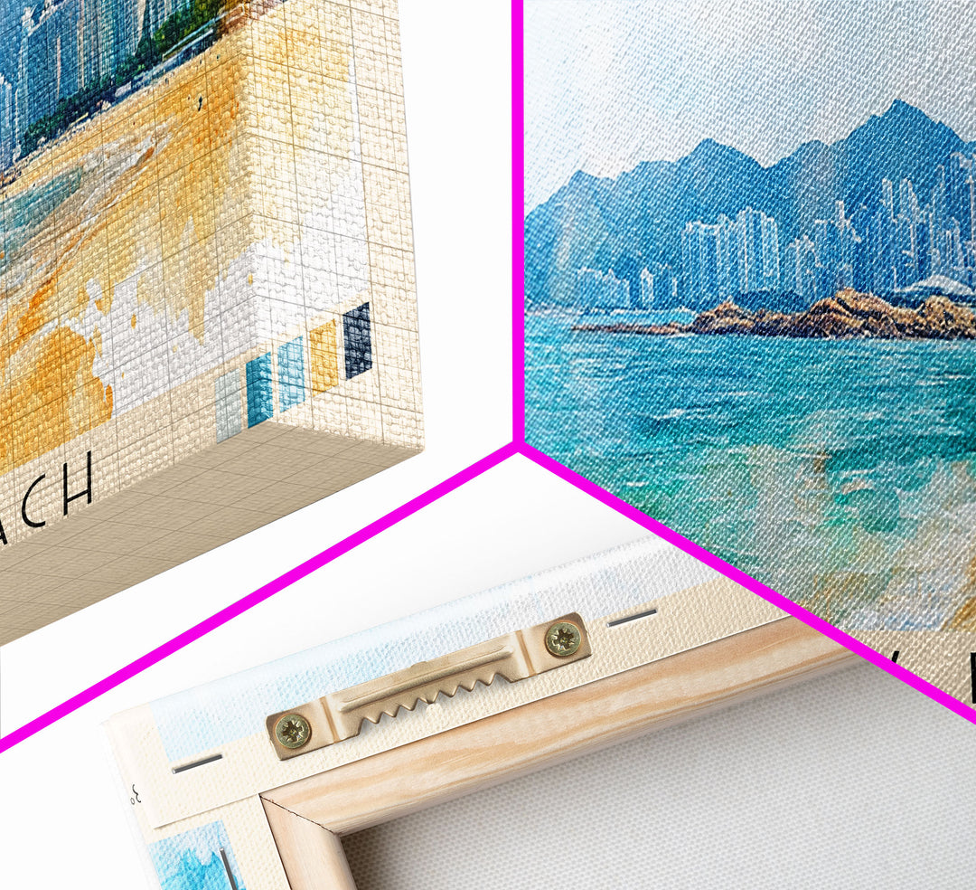 South Bay Beach, Hong Kong Watercolor Print, Vacation Gift, Hong Kong Wall Art, Beach Painting, Beach Decor, Beach Or Lakehouse Art