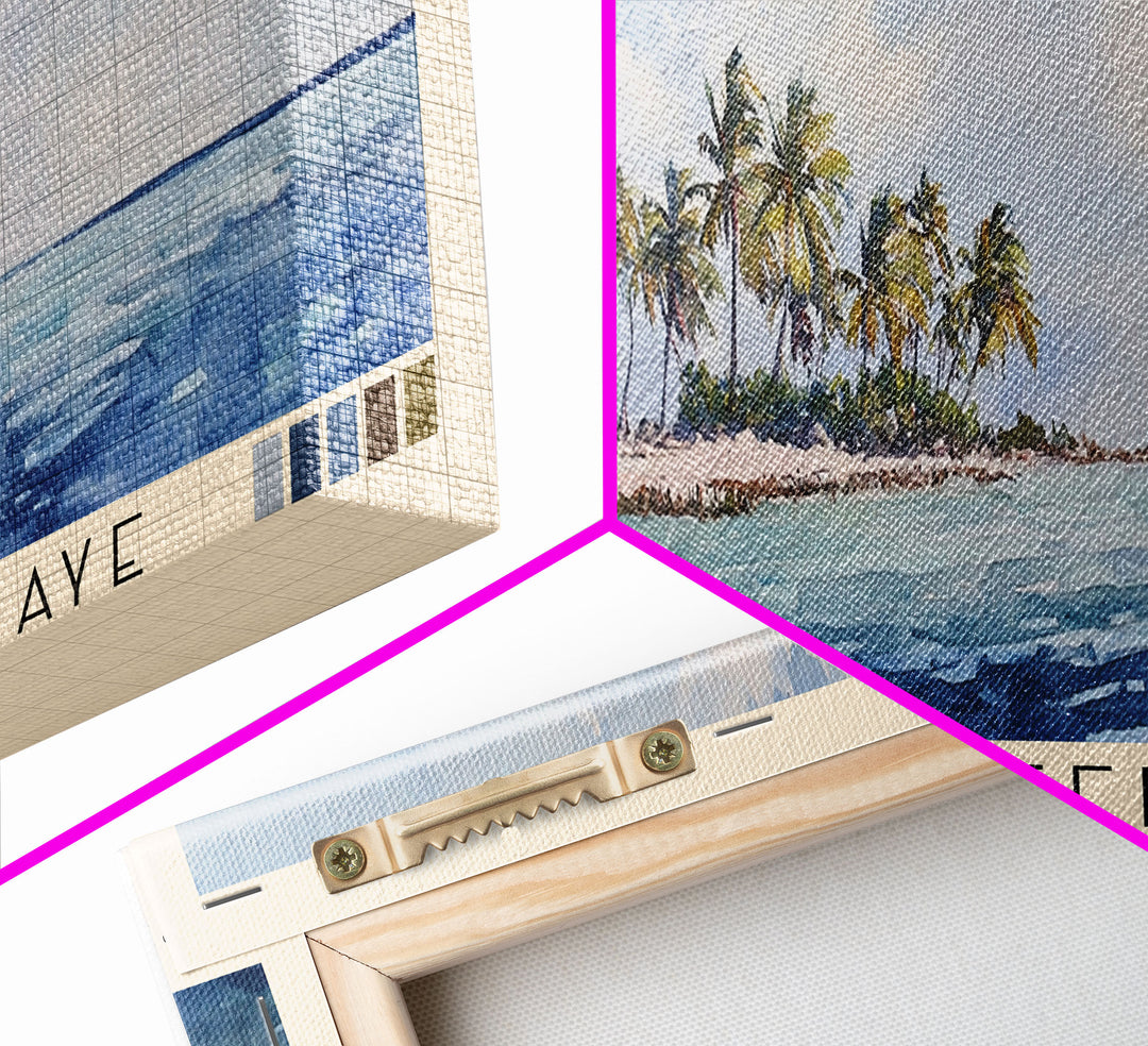 South Water Caye, Belize Watercolor Print, Vacation Gift, Belize Wall Art, Beach Painting, Beach Decor, Beach Or Lakehouse Art