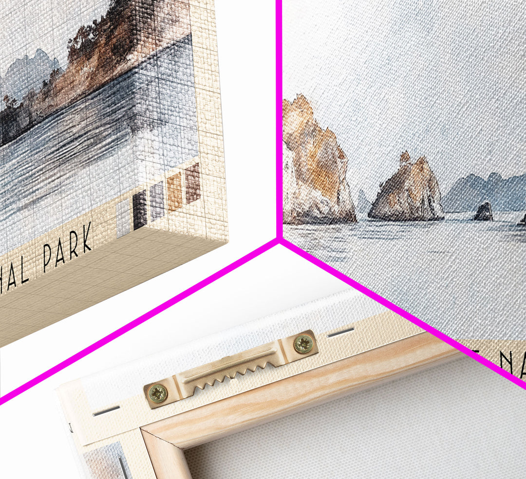 Surin Islands Marine National Park, Thailand Watercolor Print, Vacation Gift, Thailand Wall Art, Beach Painting, Beach Decor, Large Wall Art, Wood Frame Art
