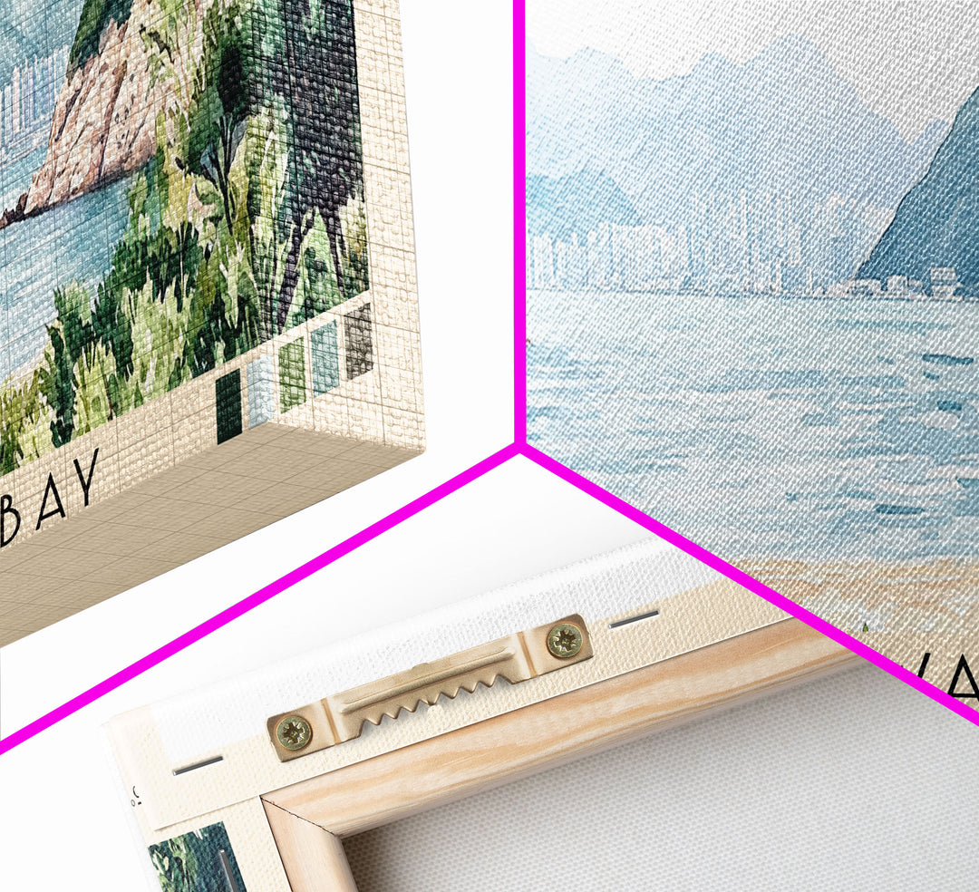 Tai Long Wan Bay, Hong Kong Watercolor Print, Vacation Gift, Hong Kong Wall Art, Beach Painting, Beach Decor, Beach Or Lakehouse Art