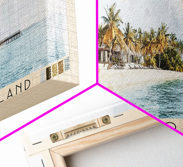 Thulusdhoo Island, Maldives Watercolor Print, Vacation Gift, Maldives Wall Art, Beach Painting, Beach Decor, Beach Or Lakehouse Art