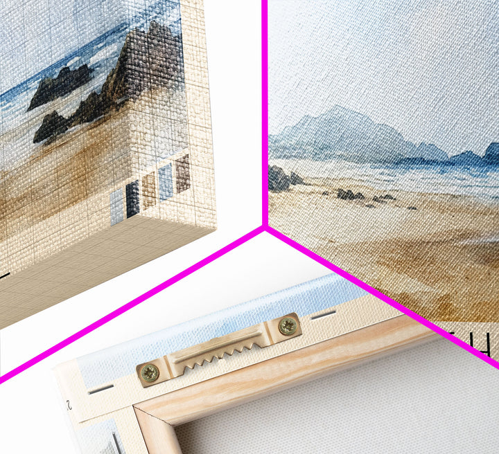 Traigh Ghael, Scotland Watercolor Print, Vacation Gift, Scotland Wall Art, Beach Painting, Beach Decor, Large Wall Art, Wood Frame Art