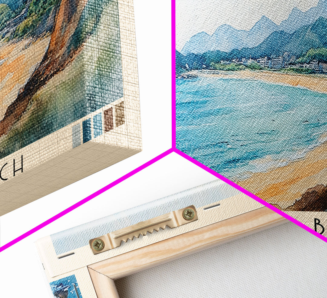 Yugihama Beach, Japan Watercolor Print, Vacation Gift, Japan Wall Art, Beach Painting, Beach Decor, Beach Or Lakehouse Art