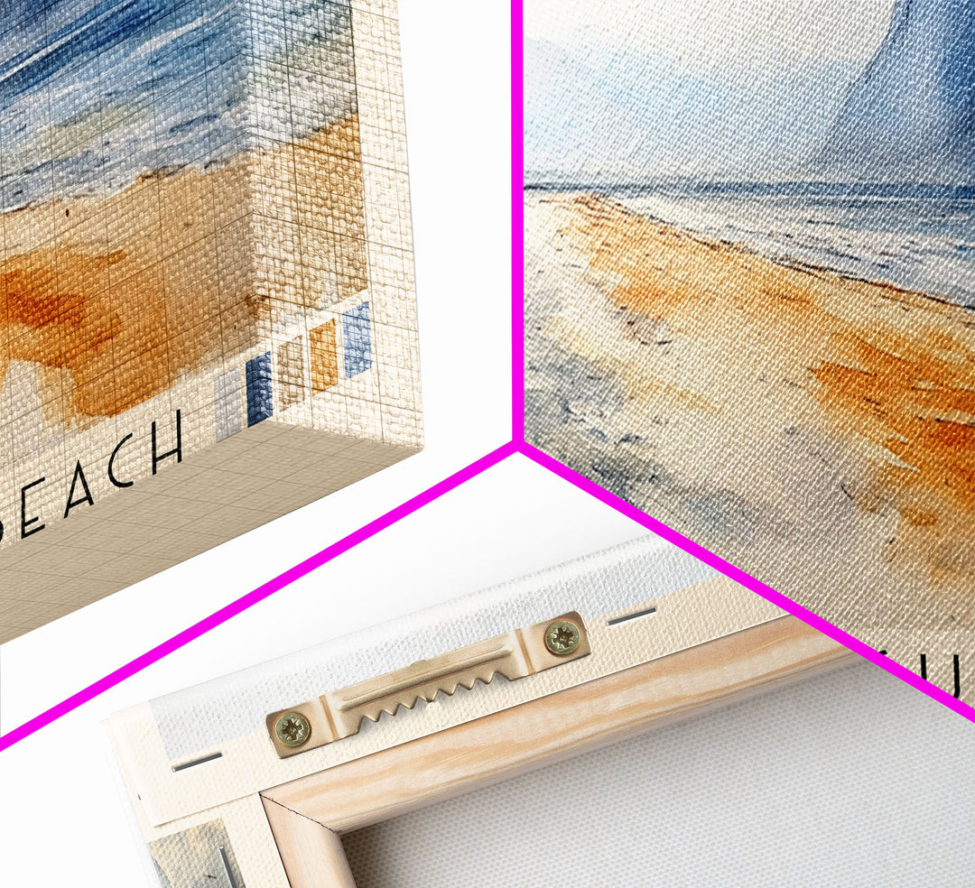 Ólafsfjörður Beach, Iceland Watercolor Print, Vacation Gift, Iceland Wall Art, Beach Painting, Beach Decor, Large Wall Art, Wood Frame Art