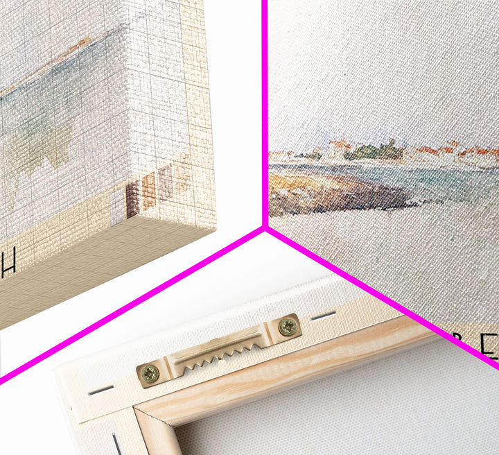 Legzira Beach, Morocco Watercolor Beach Print, Vacation Gift, Morocco Wall Art, Framed Canvas Print, Framed Beach Painting