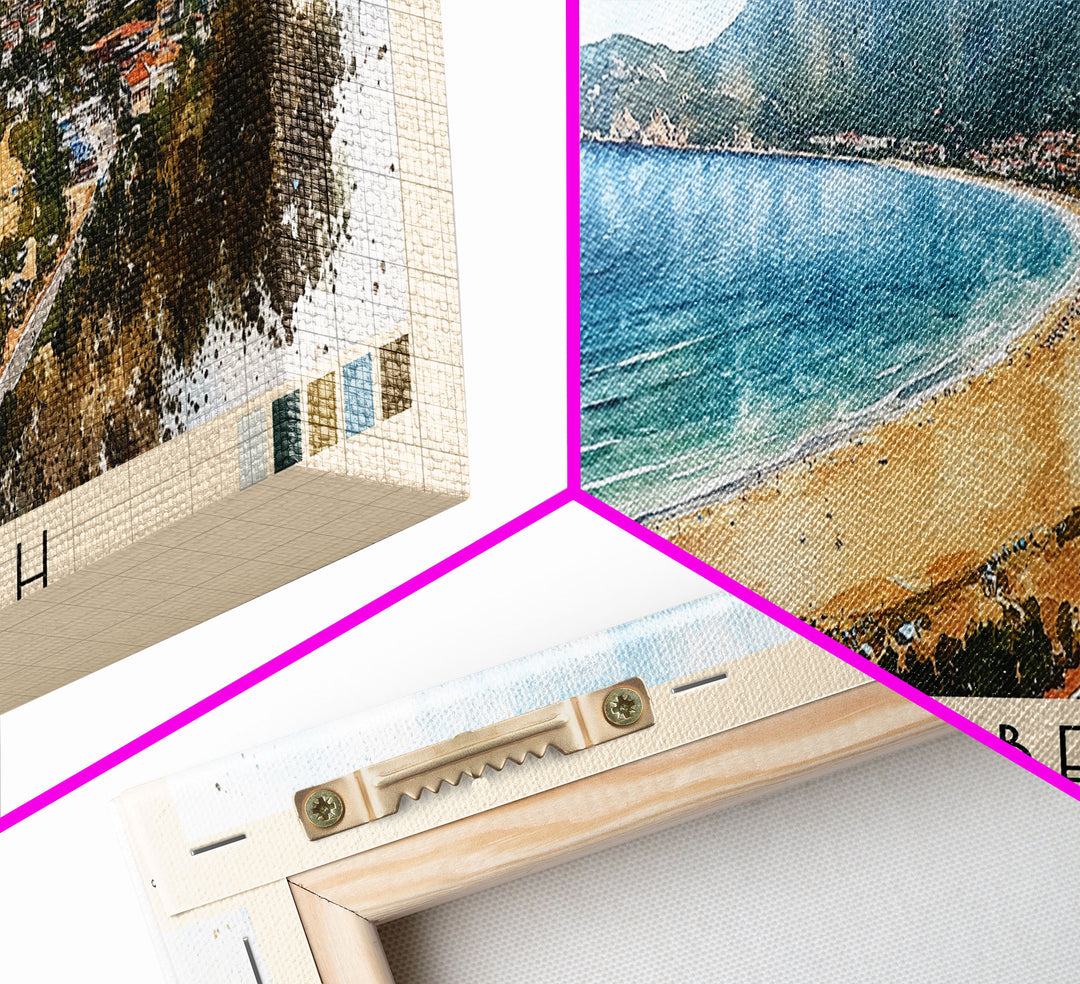 İçmeler Beach, Turkey Watercolor Beach Print, Vacation Gift, Turkey Wall Art, Beach Painting, Beach Decor, Beach Painting