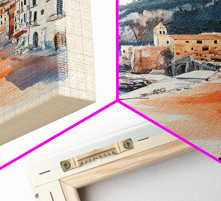 Atrani, Italy Watercolor Beach Print, Vacation Gift, Italy Wall Art, Beach Painting, Beach Decor, Beach Painting