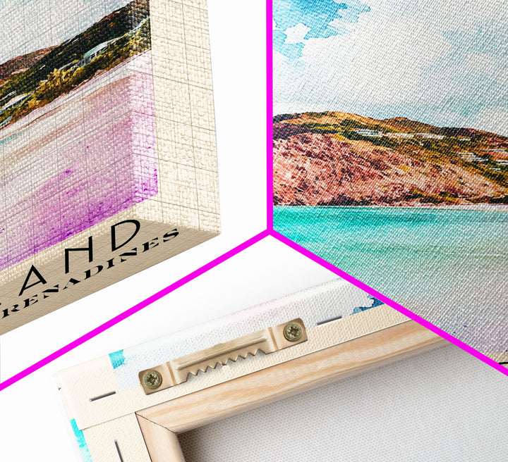 Bequia Island, Saint Vincent and the Grenadines Watercolor Beach Print, Vacation Gift, Saint Vincent and the Grenadines Wall Art, Beach Painting, Beach Decor, Beach Painting