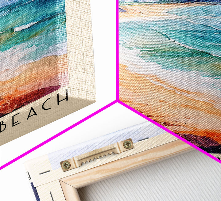 Big Wave Bay Beach, Hong Kong Watercolor Print, Vacation Gift, Hong Kong Wall Art, Beach Painting, Beach Decor, Large Wall Art, Wood Frame Art