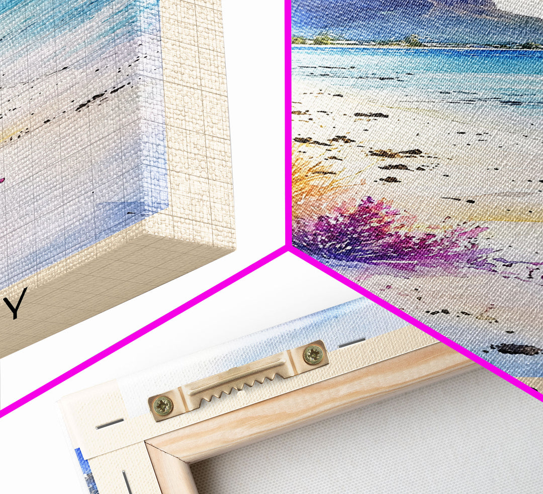 Blue Bay, Mauritius Watercolor Print, Vacation Gift, Mauritius Wall Art, Vacation Wall Art, Vacatation Memories, Beach Decor, Beach Or Lakehouse Art