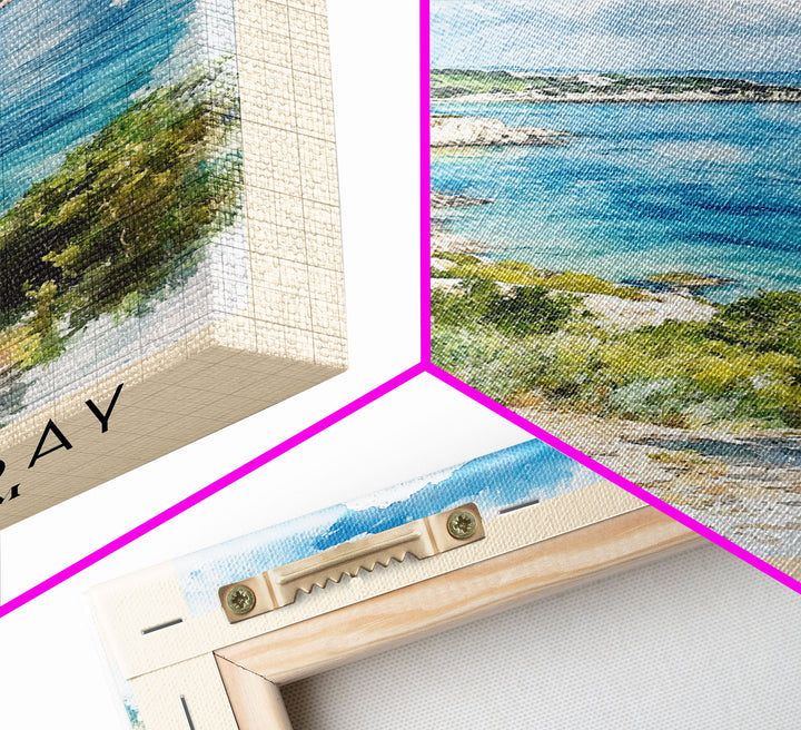 Botany Bay, United Kingdom Watercolor Print, Vacation Gift, United Kingdom Wall Art, Beach Painting, Beach Decor, Large Wall Art, Wood Frame Art