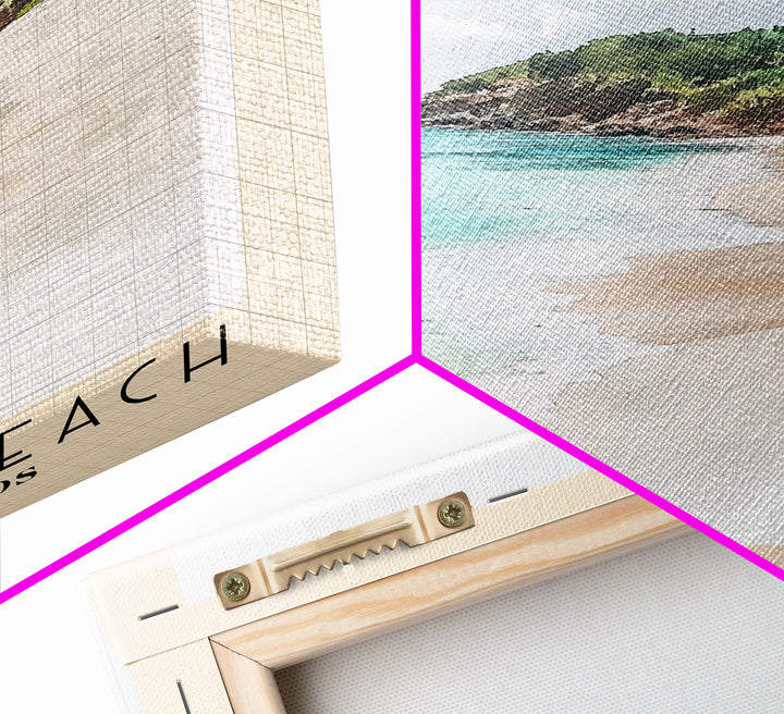 Brewer’s Beach, US Virgin islands Watercolor Print, Vacation Gift, US Virgin islands Wall Art, Beach Painting, Beach Decor, Large Wall Art, Wood Frame Art