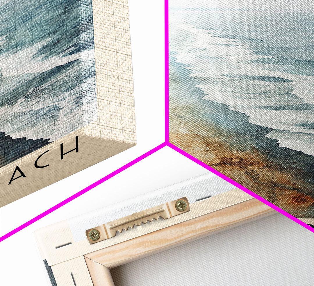 Canggu Beach, Indonesia Watercolor Print, Vacation Gift, Indonesia Wall Art, Beach Painting, Beach Decor, Large Wall Art, Wood Frame Art