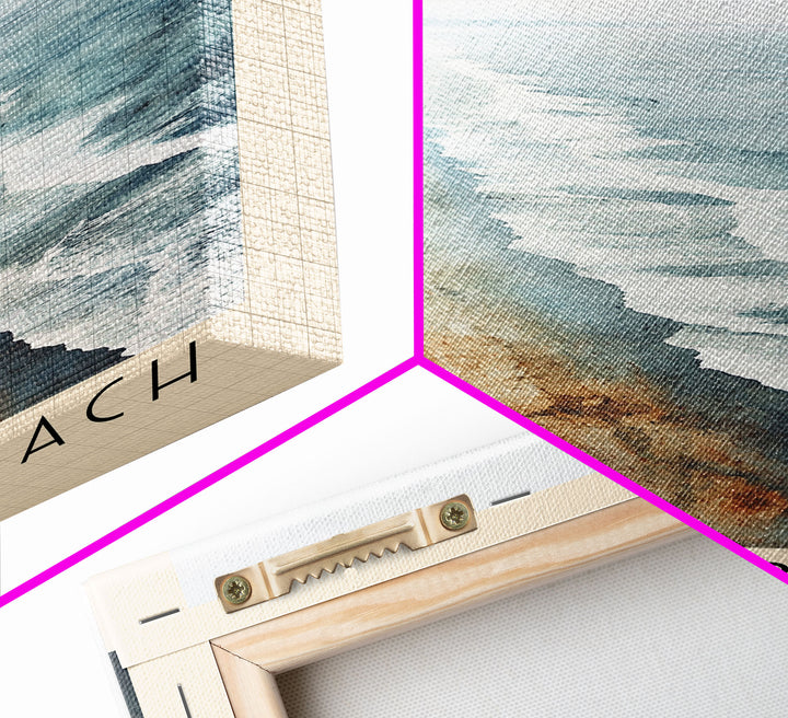 Canggu Beach, Indonesia Watercolor Print, Vacation Gift, Indonesia Wall Art, Beach Painting, Beach Decor, Large Wall Art, Wood Frame Art