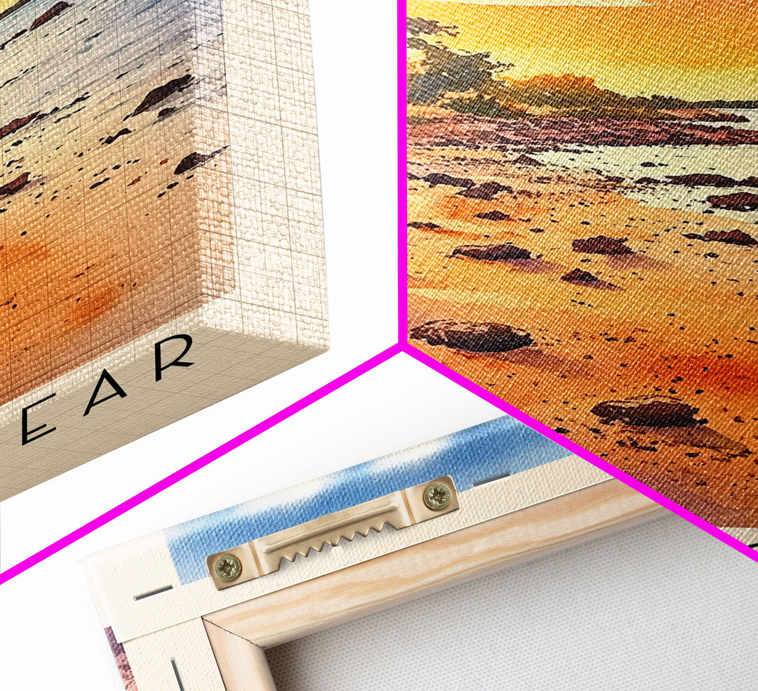 Cape Maclear, Malawi Watercolor Print, Vacation Gift, Malawi Wall Art, Beach Painting, Beach Decor, Large Wall Art, Wood Frame Art