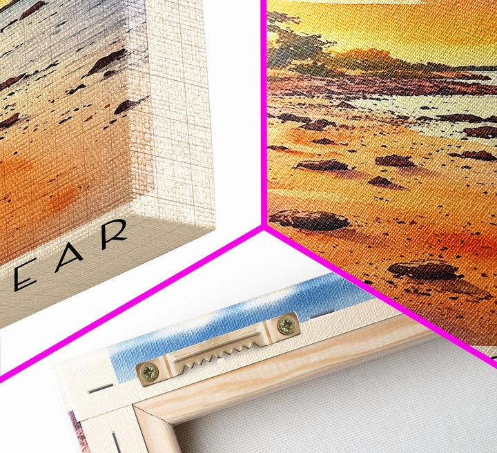 Cape Maclear, Malawi Watercolor Print, Vacation Gift, Malawi Wall Art, Beach Painting, Beach Decor, Large Wall Art, Wood Frame Art