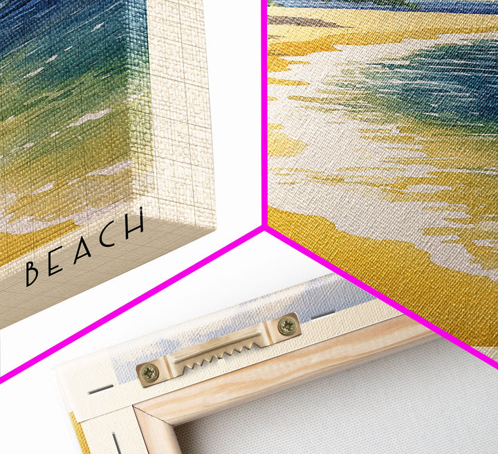 Cast Away Island Beach, Fiji Watercolor Print, Vacation Gift, Fiji Wall Art, Beach Painting, Beach Decor, Large Wall Art, Wood Frame Art