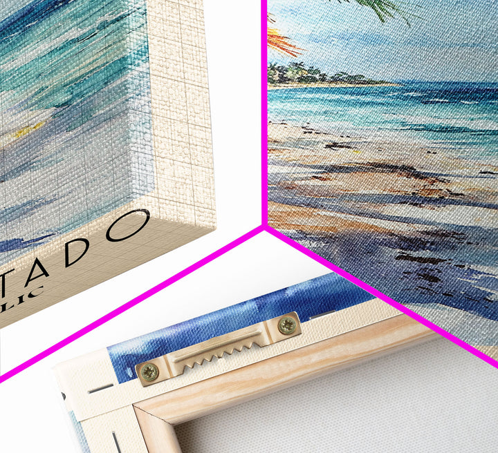 Cayo Levantado, Dominican Republic Watercolor Print, Vacation Gift, Dominican Republic Wall Art, Beach Painting, Beach Decor, Large Wall Art, Wood Frame Art