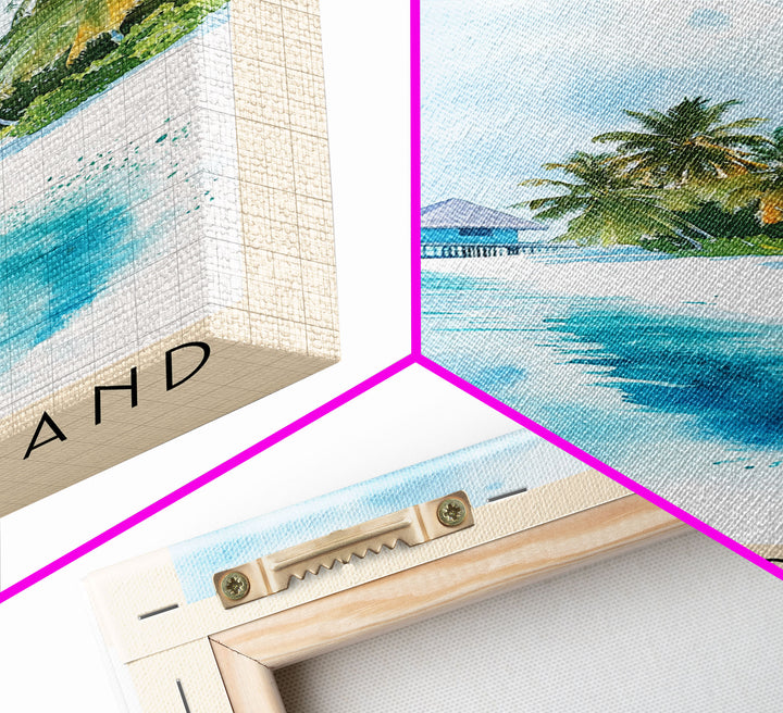 Cocoa Island, Maldives Watercolor Print, Vacation Gift, Maldives Wall Art, Vacation Wall Art, Vacatation Memories, Beach Decor, Beach Or Lakehouse Art