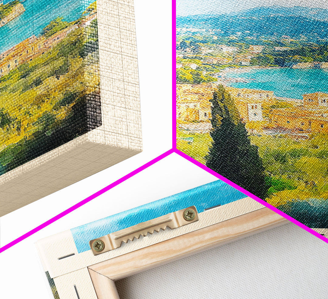 Corfu, Greece Watercolor Beach Print, Vacation Gift, Greece Wall Art, Beach Painting, Beach Decor, Beach Painting