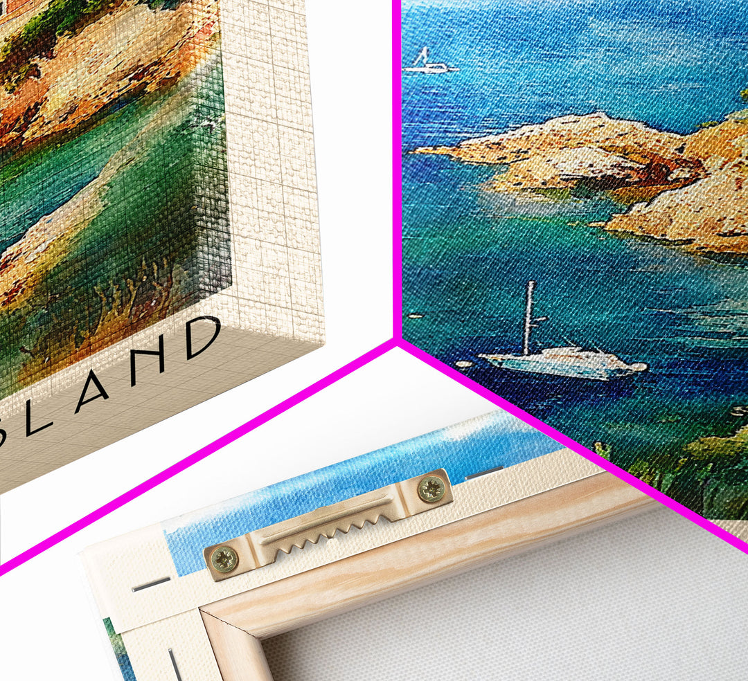 Cortegada Island, Spain Watercolor Beach Print, Vacation Gift, Spain Wall Art, Framed Canvas Print, Framed Beach Painting
