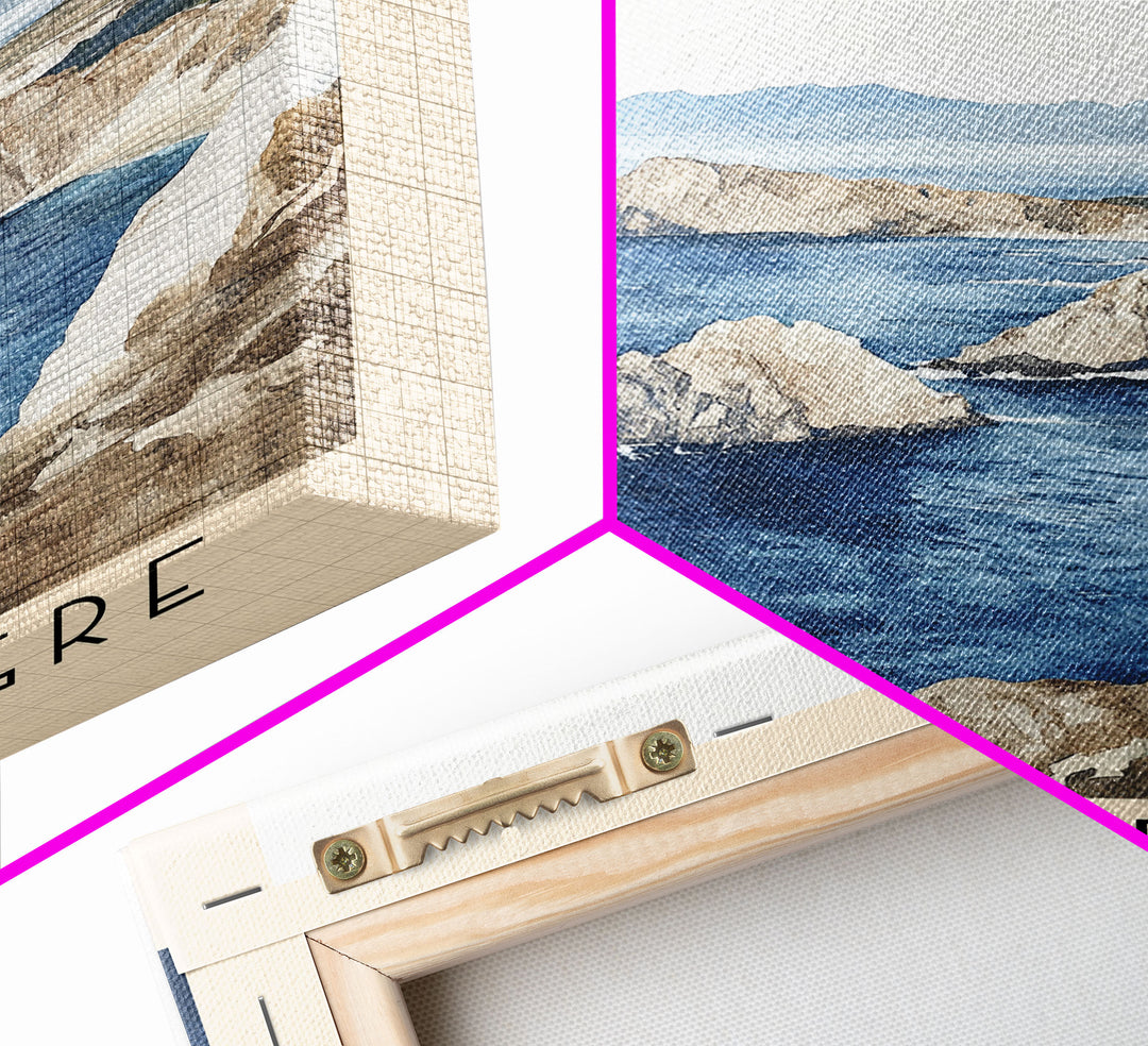 Costalegre, Mexico Watercolor Print, Vacation Gift, Mexico Wall Art, Beach Painting, Beach Decor, Large Wall Art, Wood Frame Art