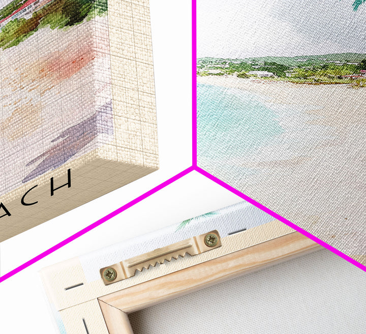 Crane Beach, Barbados Watercolor Print, Vacation Gift, Barbados Wall Art, Vacation Wall Art, Vacatation Memories, Beach Decor, Beach Or Lakehouse Art