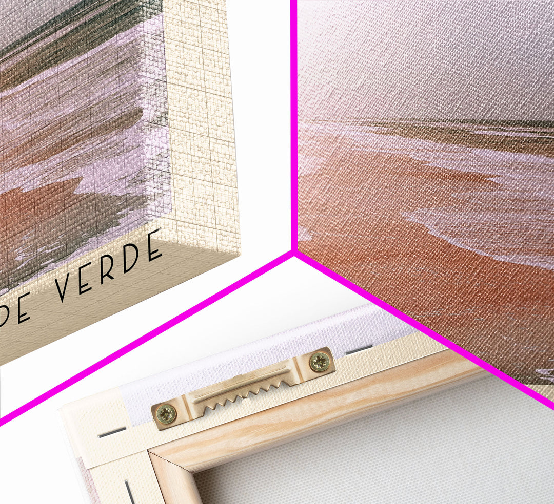 Curralinho Beach, Cape Verde, Senegal Watercolor Print, Vacation Gift, Senegal Wall Art, Beach Painting, Beach Decor, Large Wall Art, Wood Frame Art