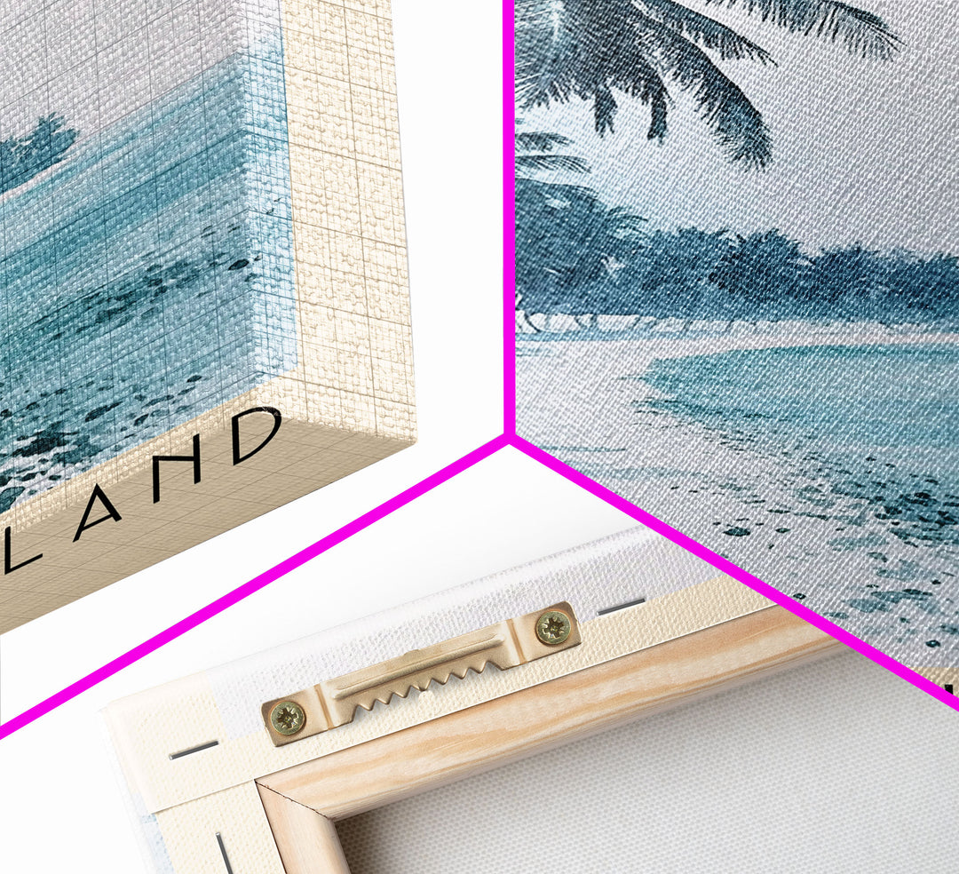 Dhigurah Island, Maldives Watercolor Print, Vacation Gift, Maldives Wall Art, Beach Painting, Beach Decor, Large Wall Art, Wood Frame Art