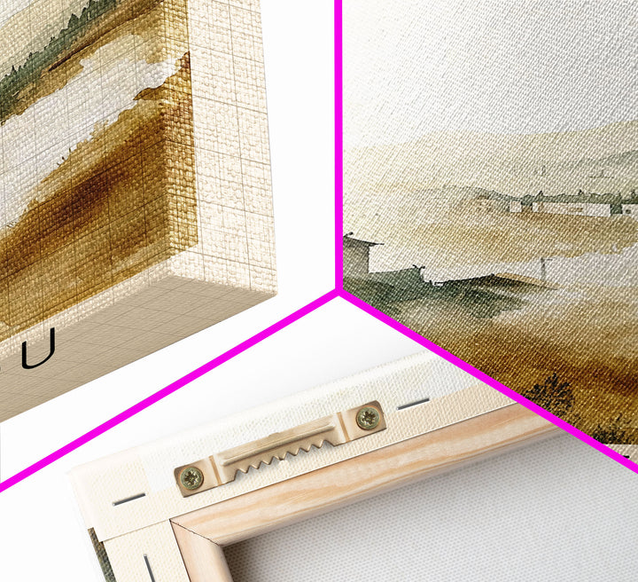 Dongtou, China Watercolor Print, Vacation Gift, China Wall Art, Beach Painting, Beach Decor, Large Wall Art, Wood Frame Art