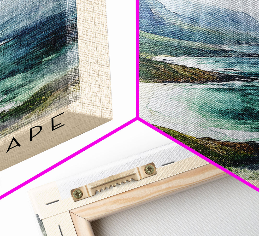 Eastern Cape, Coffee Bay Watercolor Print, Vacation Gift, Coffee Bay Wall Art, Beach Painting, Beach Decor, Large Wall Art, Wood Frame Art