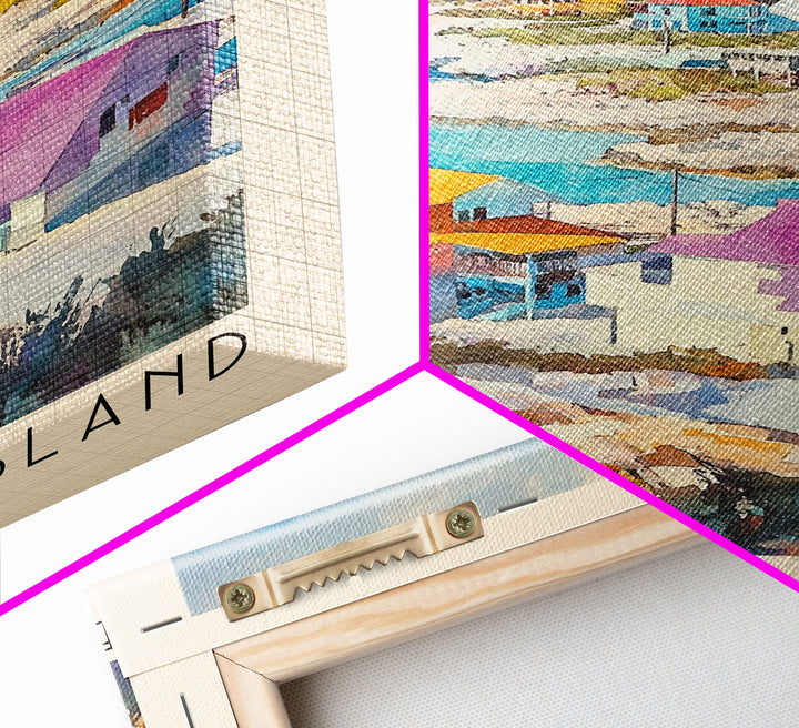 Eleuthera Island, Bahamas Watercolor Print, Vacation Gift, Bahamas Wall Art, Beach Painting, Beach Decor, Large Wall Art, Wood Frame Art