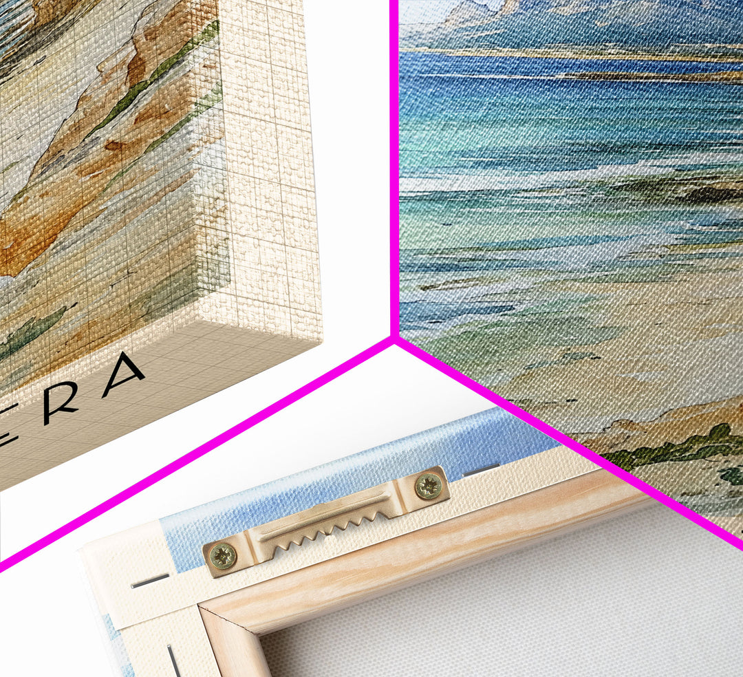 Formentera, Spain Watercolor Print, Vacation Gift, Spain Wall Art, Beach Painting, Beach Decor, Large Wall Art, Wood Frame Art