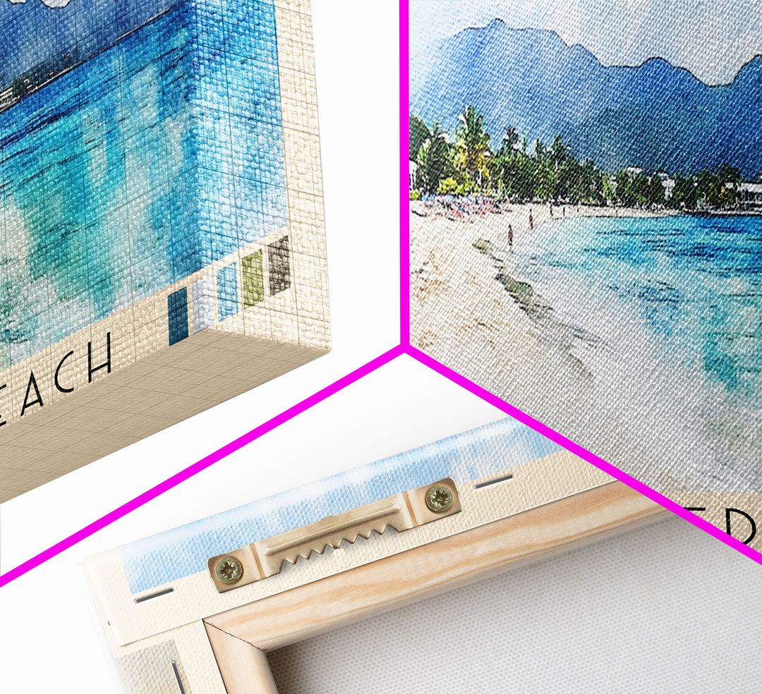 Frederiksted Beach, US Virgin islands Watercolor Beach Print, Vacation Gift, US Virgin islands Wall Art, Beach Painting, Beach Decor, Beach Painting