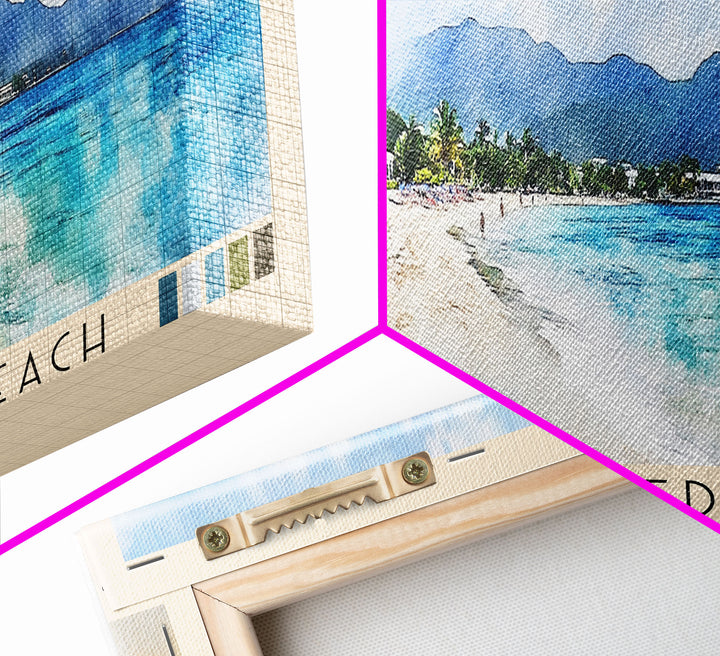 Frederiksted Beach, US Virgin islands Watercolor Beach Print, Vacation Gift, US Virgin islands Wall Art, Beach Painting, Beach Decor, Beach Painting