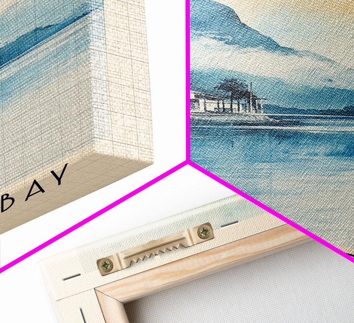 Gardner Bay, Ecuador Watercolor Print, Vacation Gift, Ecuador Wall Art, Beach Painting, Beach Decor, Large Wall Art, Wood Frame Art
