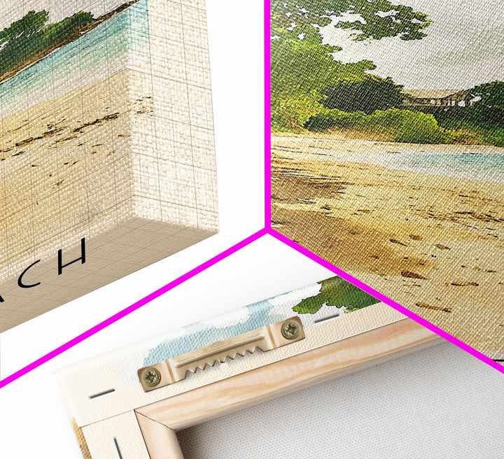 Gibbs Beach, Barbados Watercolor Print, Vacation Gift, Barbados Wall Art, Beach Painting, Beach Decor, Large Wall Art, Wood Frame Art