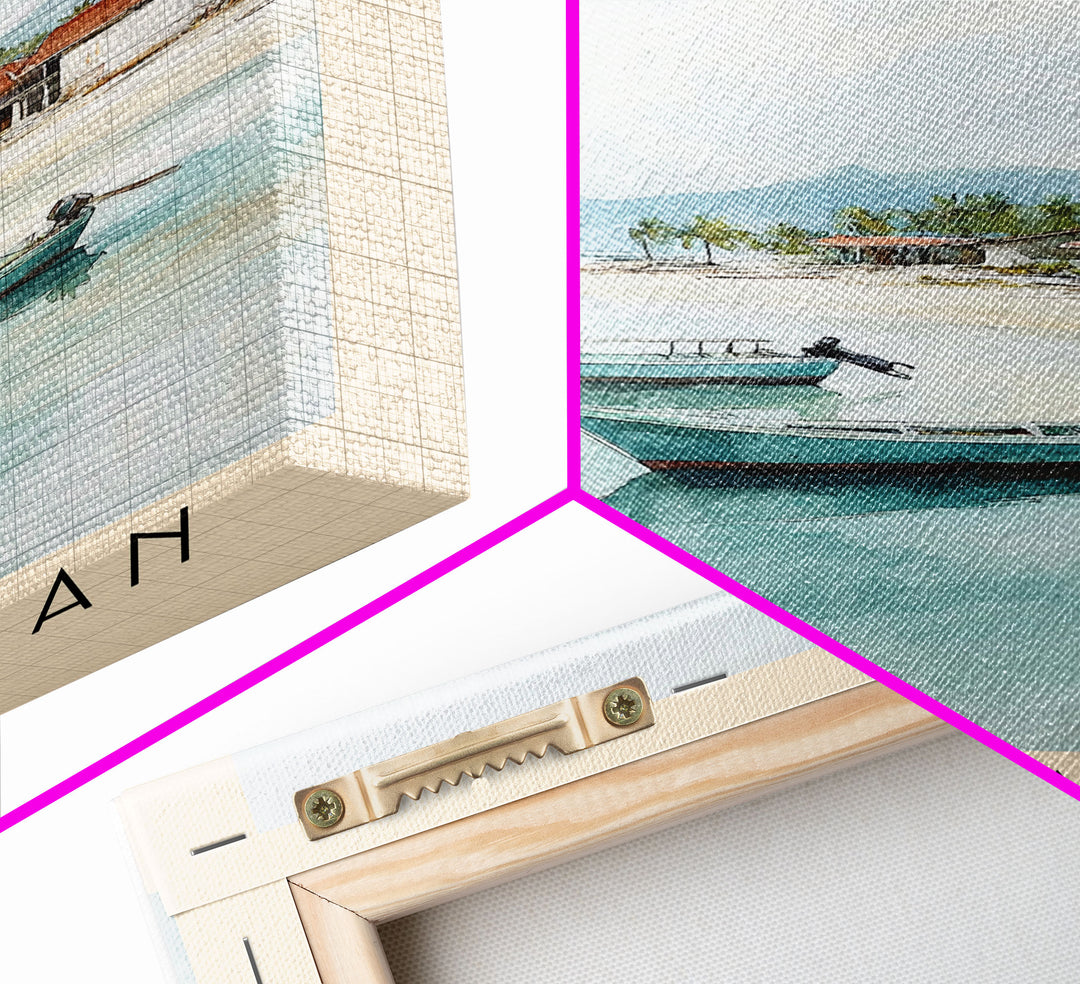 Gili Asahan, Indonesia Watercolor Print, Vacation Gift, Indonesia Wall Art, Beach Painting, Beach Decor, Beach Or Lakehouse Art