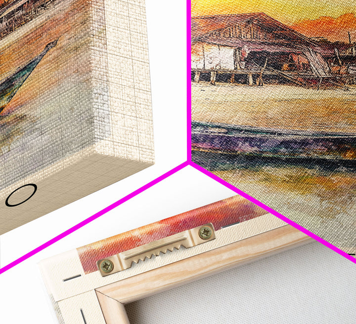 Gili Meno, Indonesia Watercolor Print, Vacation Gift, Indonesia Wall Art, Beach Painting, Beach Decor, Large Wall Art, Wood Frame Art