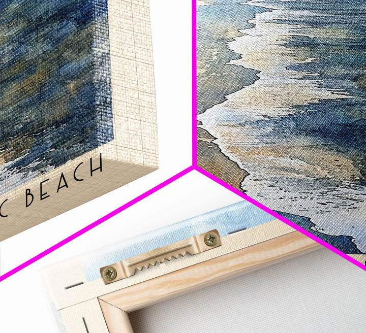 Gulf Shores Public Beach, Alabama Watercolor Print, Vacation Gift, Alabama Wall Art, Beach Painting, Beach Decor, Large Wall Art, Wood Frame Art