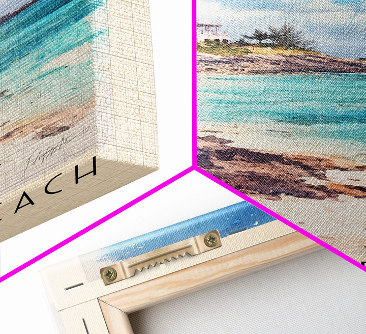 Harbor Beach, Bahamas Watercolor Beach Print, Vacation Gift, Bahamas Wall Art, Beach Painting, Beach Decor, Beach Painting