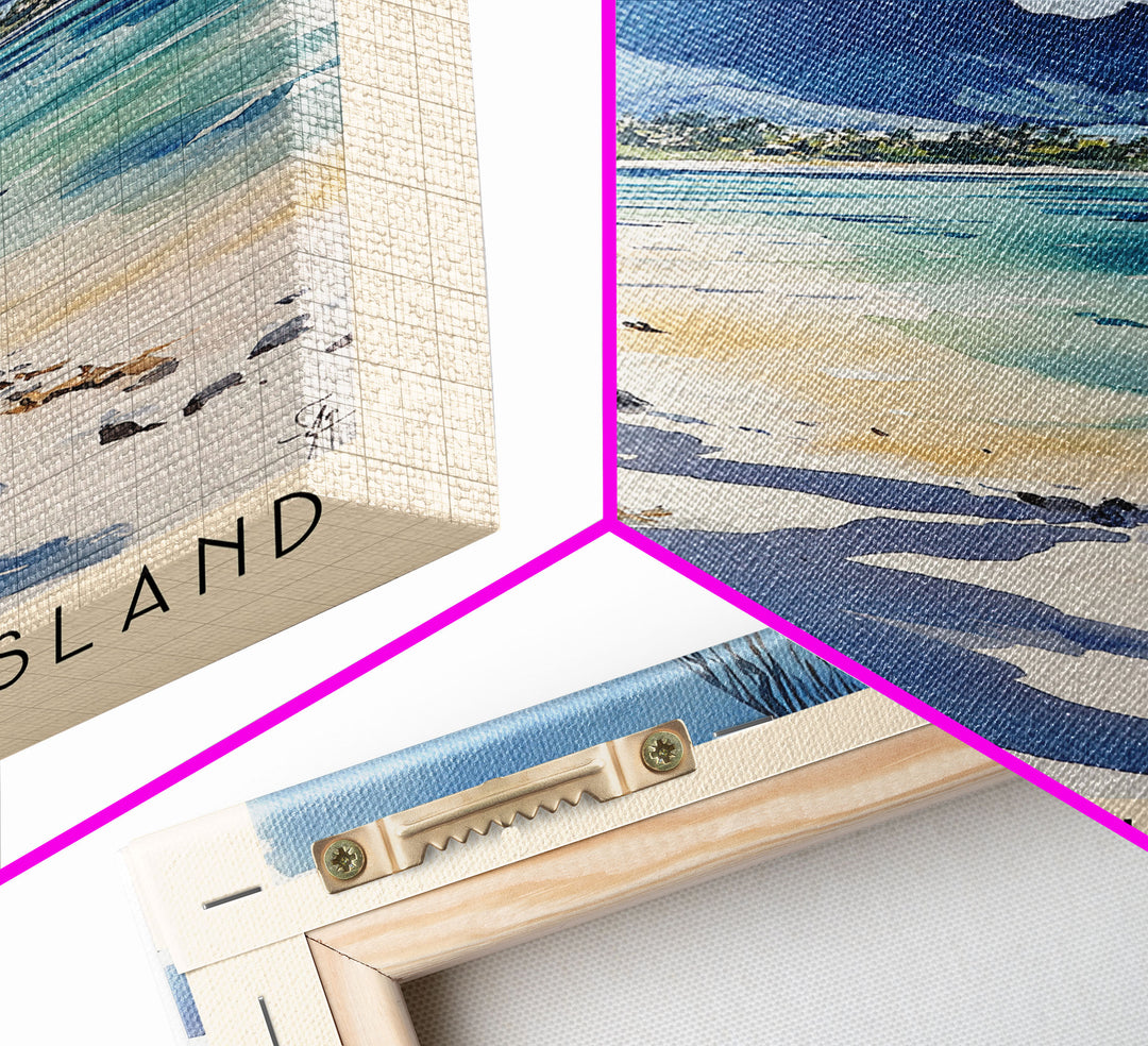Honeymoon Island, Cook Islands Watercolor Print, Vacation Gift, Cook Islands Wall Art, Beach Painting, Beach Decor, Beach Or Lakehouse Art