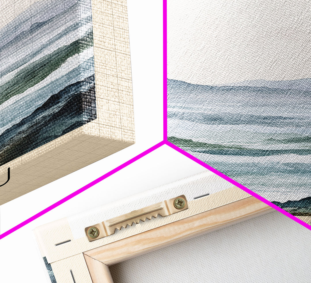 Honshu, Japan Watercolor Print, Vacation Gift, Japan Wall Art, Beach Painting, Beach Decor, Large Wall Art, Wood Frame Art