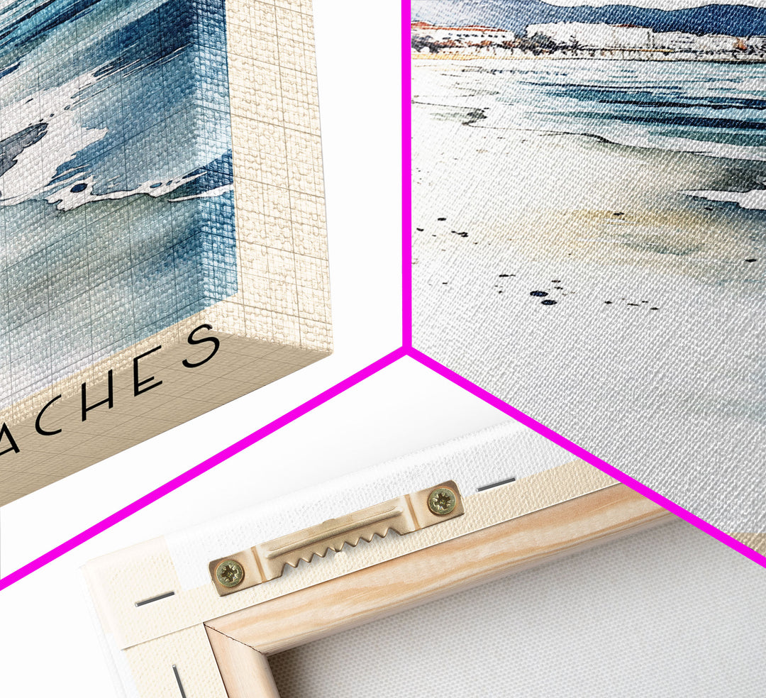 Konyaaltı Beaches, Turkey Watercolor Beach Print, Vacation Gift, Turkey Wall Art, Beach Painting, Beach Decor, Beach Painting