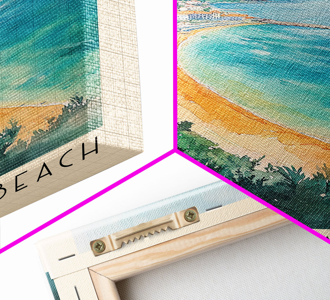 Mala Plaža Beach, Montenegro Watercolor Print, Vacation Gift, Montenegro Wall Art, Vacation Wall Art, Vacatation Memories, Beach Decor, Beach Or Lakehouse Art